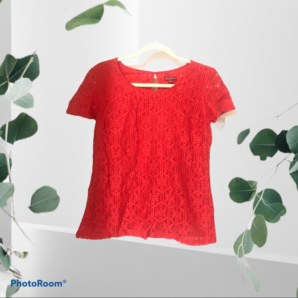 Orange lace top